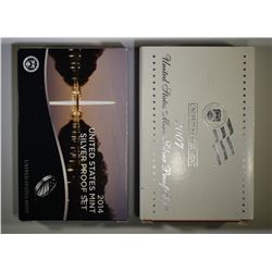 2007 & 2014 U.S. MINT SILVER PROOF SETS