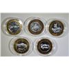 Image 2 : SET OF 5 $10 .999 SILVER GAMING TOKENS