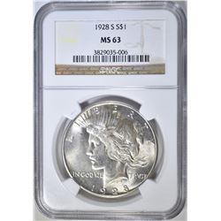 1928-S PEACE DOLLAR NGC MS-63