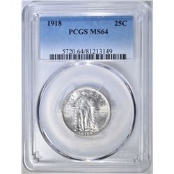 1918 STANDING LIBERTY QUARTER PCGS MS-64