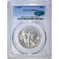 1937 WALKING LIBERTY HALF DOLLAR PCGS MS-66+ CAC