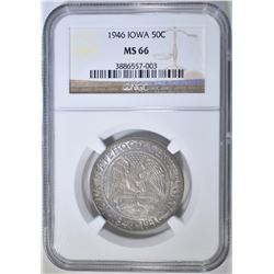 1946 IOWA COMMEM HALF DOLLAR NGC MS-66