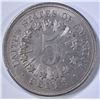 Image 2 : 1867 RAYS SHIELD NICKEL AU/BU