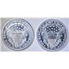 Image 2 : 2-1804 REPLICA DOLLAR ONE OUNCE .999 SILVER ROUNDS