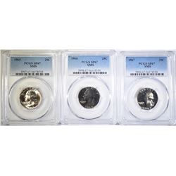 SMS QUARTER SET, ALL PCGS SP-67