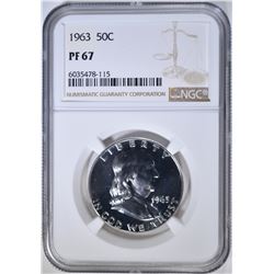 1963 FRANKLIN HALF DOLLAR NGC PF-67