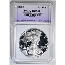 1989-S AM SILVER EAGLE APCG PERFECT GEM PROOF DCAM