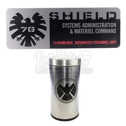 Lot #54 - Marvel's Agents of S.H.I.E.L.D. - S.H.I.E.L.D. Hub Sign and Trash Can