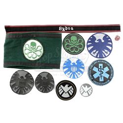 Lot #214 - Marvel's Agents of S.H.I.E.L.D. - Collection of S.H.I.E.L.D. Patches and Hydra Accessorie