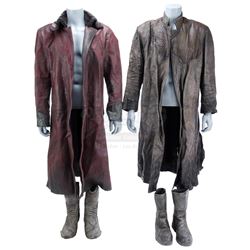 Lot #299 - Marvel's Agents of S.H.I.E.L.D. - Bloodied Red Kree Guard Coat and Gray Kree Coat with Tw