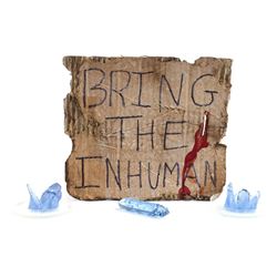 Lot #337 - Marvel's Agents of S.H.I.E.L.D. - Tess' Bloodied 'Bring the Inhuman' Sign with Terrigen C