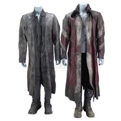 Lot #345 - Marvel's Agents of S.H.I.E.L.D. - Red Kree Coat and Gray Kree Coat with Two Pairs of Boot