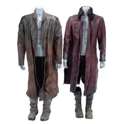 Lot #347 - Marvel's Agents of S.H.I.E.L.D. - Red Kree Coat and Brown Kree Coat with Two Pairs of Boo