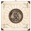 Image 2 : Circa 1790-1815 George Washington Portrait Shell Medallion. White Metal. Set in a Bone or Horn Frame