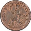 Image 2 : 1723 Wood’s Hibernia Halfpenny. Copper. 11 Harp Strings. MS-65 RB PCGS. CAC