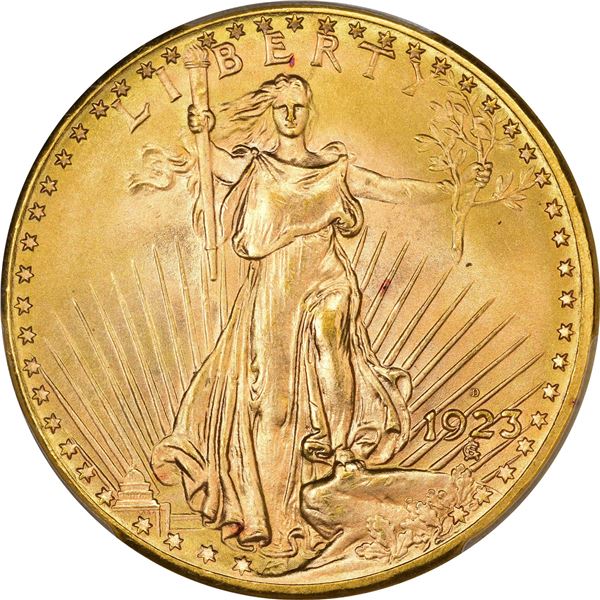 1923-D $20. MS-67 PCGS.