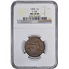 Image 3 : 1855 Pattern 1¢. Judd-168, Pollock-193. Rarity-4. Bronze. Plain Edge. MS-63 BN NGC.