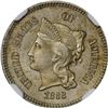 Image 1 : 1868 Pattern 1¢. Judd-608, Pollock-673. High Date. Rarity-4. Nickle. Plain Edge. Proof-61 NGC