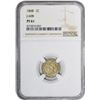 Image 3 : 1868 Pattern 1¢. Judd-608, Pollock-673. High Date. Rarity-4. Nickle. Plain Edge. Proof-61 NGC
