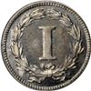 Image 2 : 1869 Pattern 1¢. Judd-666, Pollock-741. Rarity-4. Nickle. Plain Edge. Proof-64 PCGS. CAC