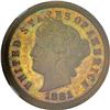 Image 3 : 1881 Pattern 1¢. Judd-1666, Pollock-1866. Rarity-6. Copper. Plain Edge. Proof-64 RB NGC