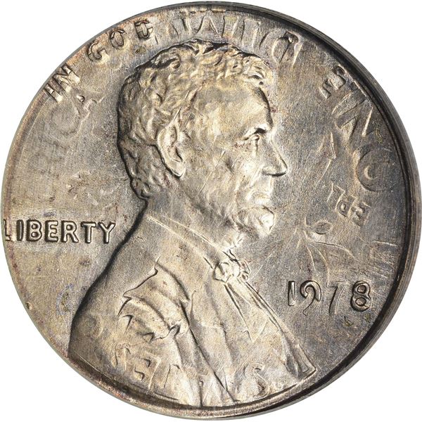 1978 1¢. Mint Error. Double Denomination. Lincoln Cent on Struck Roosevelt Dime. MS-62 PCGS.