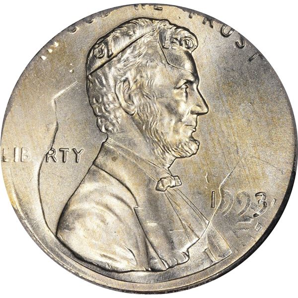 1993 1¢. Mint Error. Double Denomination. Lincoln Cent on Struck Roosevelt Dime. MS-65 PCGS.
