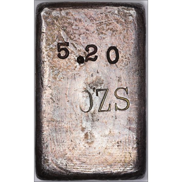 Undated (1930s) San Francisco Mint Ingot: Serial #1767, Type-1 Hallmark, Large Font, Straight 9’s, 5