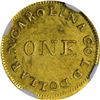 Image 2 : Undated (1834-1837) C. Bechtler Gold $1. Kagin-2. Rarity-6+. 28 G., High.  Reeded Edge. MS-61 NGC. C