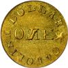 Image 2 : Undated (1834-1837) C. Bechtler Gold $1. Kagin-4. Rarity-4. 28: G: Centered, Reversed N. Plain Edge.