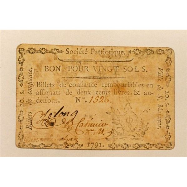 1791 Playing Card Money