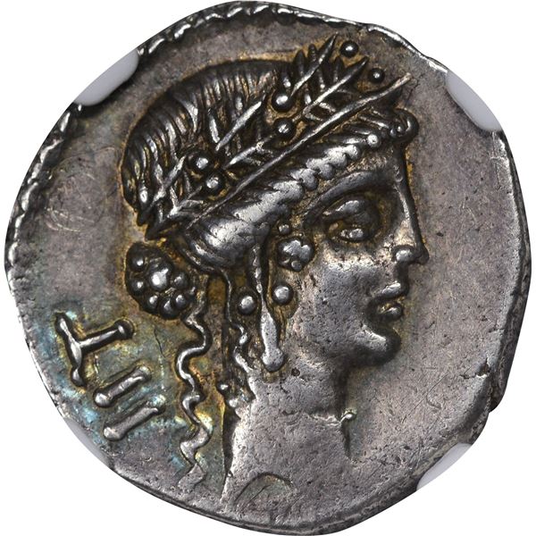 Rome. Imperial. Julius Caesar. Circa 48-47 BC Silver Denarius. Choice EF NGC.