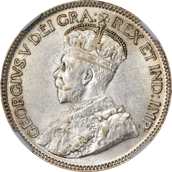 Canada. George V. 1936 25¢. Dot Below Bow. KM-24a. AU-58 NGC.