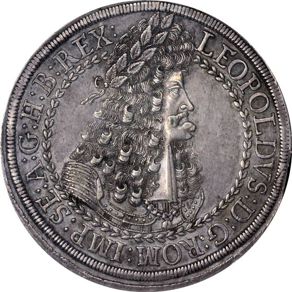 German States. Austria. Hall Mint. Leopold I, the Hogmouth. Circa 1686-1696 Double Thaler. Dav-3252.