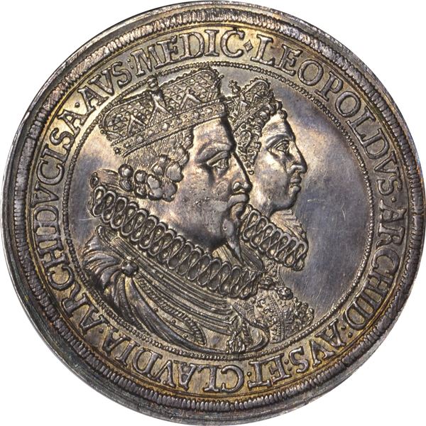 German States. Austria. Hall Mint. Leopold & Claudia. Circa 1626 Double Thaler. Dav-3331. MS-62 NGC.