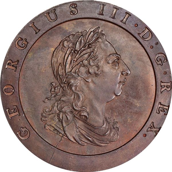 Great Britain. George III. 1797 Twopence or Cartwheel. Peck-1078; S-3776 for Type. Bronzed Restrike.