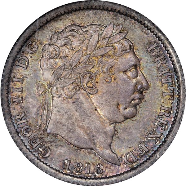 Great Britain. George III. 1816 Shilling. KM-666. MS-65 NGC.