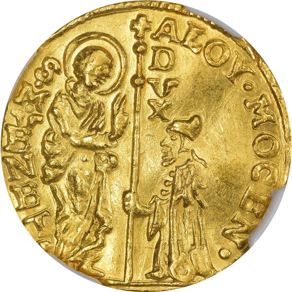 Italian States. Venice. Undated (1763-1768) Gold 1 Zecchino. Fr-1421. MS-61 NGC.