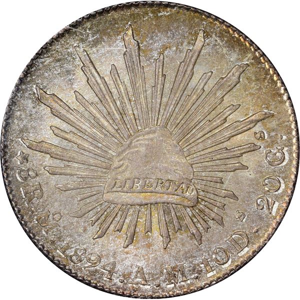 Mexico. Republic. 1894-MO 8 Reales. Mexico City Mint. KM-377.10. MS-66 NGC.