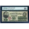 Image 1 : Low Serial Number 2                Fr. 16  $1  1869  Legal Tender  PMG Very Good 10 Net
