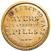 Image 2 : Silvered Three Cents AYER'S CATHARTIC PILLS HB-6, EP-32a, S-3, Reed AC03LA. Three Cents. AYER'S CATH
