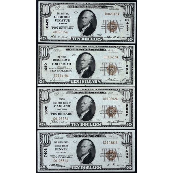 Lot of (4).  National Bank Notes