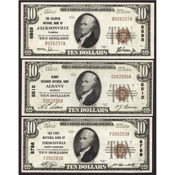 Lot of (3).  National Bank Notes