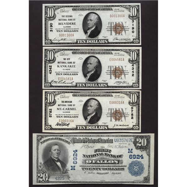 Lot of (4).  National Bank Notes