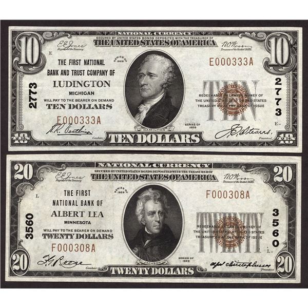 Lot of (2).  National Bank Notes