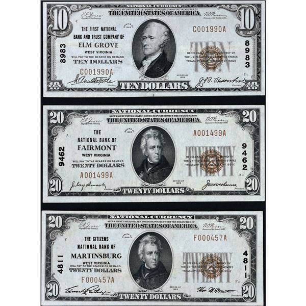 Lot of (3).  National Bank Notes