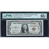 Image 1 : Fr. 2300  $1  1935A  Hawaii Silver Certificate  PMG Gem Uncirculated 65 EPQ   S-C  Block
