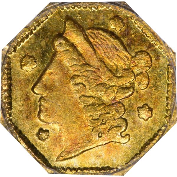 MS63 1854 Octagonal 1/4 Dollar
