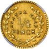 Image 2 : Alaska Gold, 1/4 Pinch Round, Indian Head l., 14 stars around, very small letters, dated 1901. GB 12