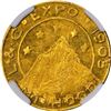 Image 1 : Oregon Gold, "1/4" - Lewis & Clark Exposition 1905, Mt. Hood. Flashy and Prooflike, some light scrat
